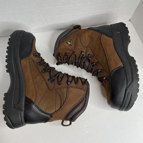 Golden Retriever Brown Women’s Nubuck Leather Comp Toe Boots NIB Size 9 1/2 - Picture 5 of 11